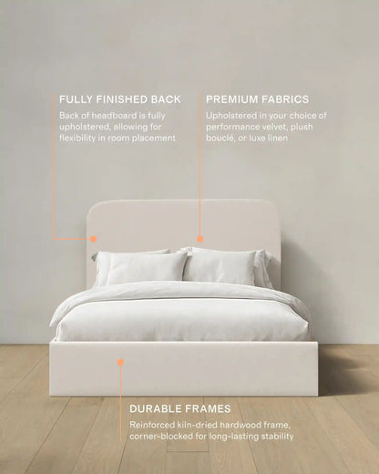 Curved Bed in Performance Linen