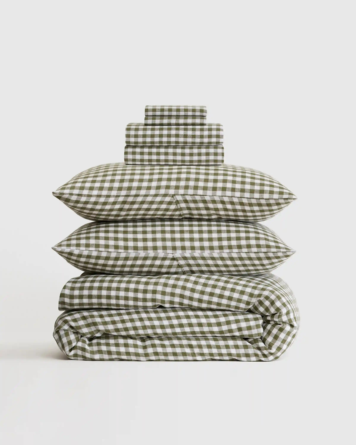 European Linen Gingham Deluxe Bedding Bundle