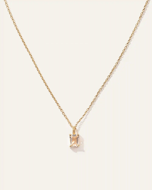Emerald Cut Topaz Sol Pendant Necklace