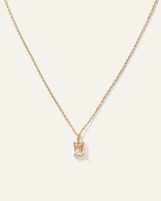 Emerald Cut Topaz Sol Pendant Necklace