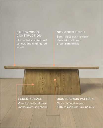 Rustic Oak Plinth Dining Table