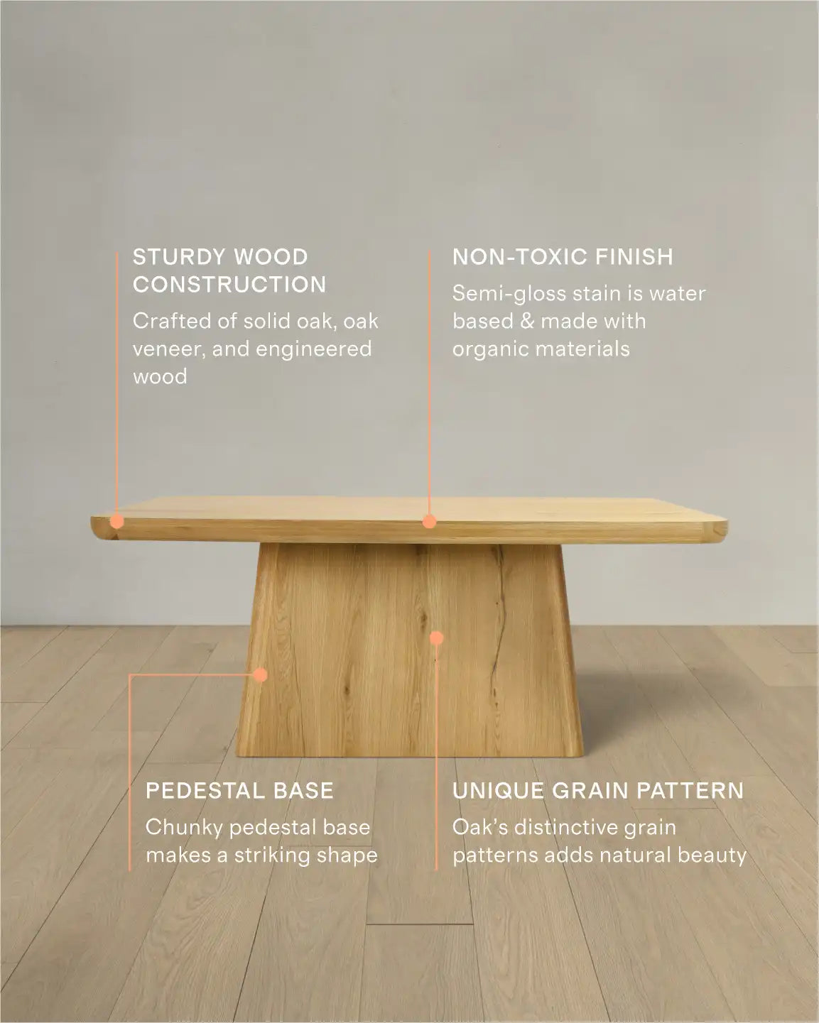 Rustic Oak Plinth Dining Table