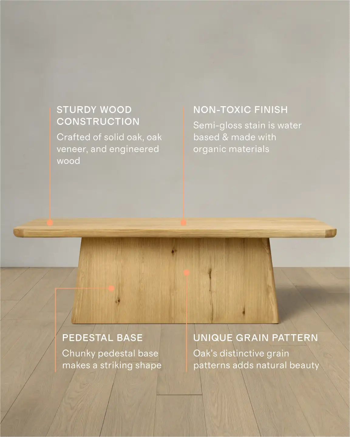 Rustic Oak Plinth Dining Table