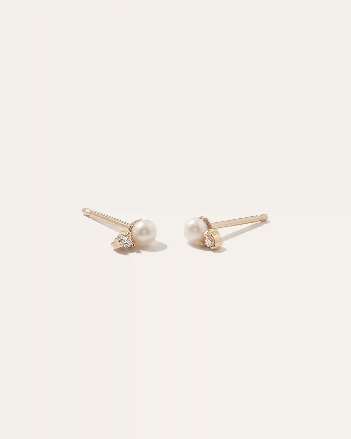 14K Gold Pearl and Diamond Petite Odette Studs