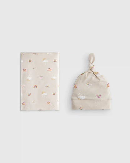 Bamboo Swaddle & Hat Layette Set