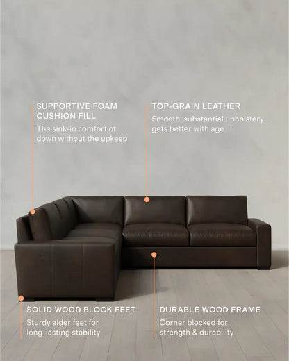 Stillman L Sectional in Leather