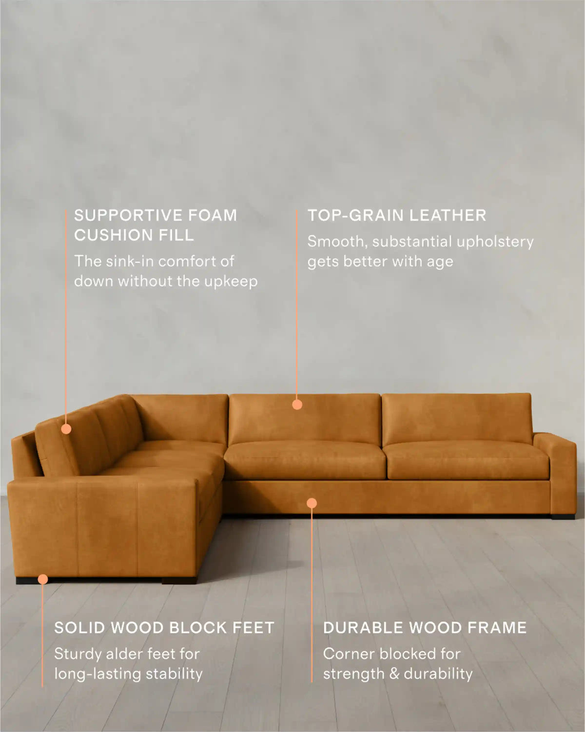 Stillman L Sectional in Leather