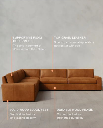 Stillman L Sectional in Leather