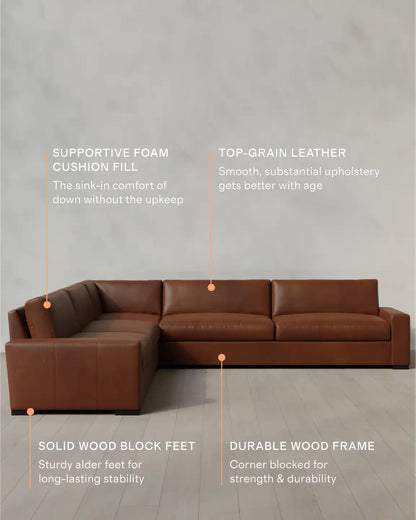 Stillman L Sectional in Leather