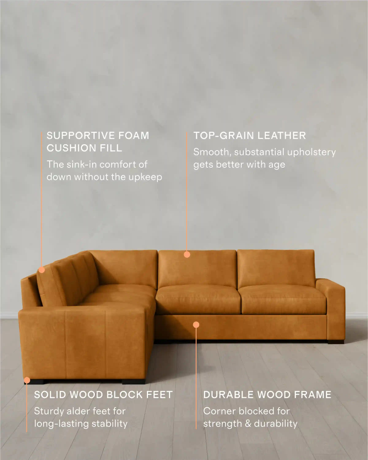 Stillman L Sectional in Leather