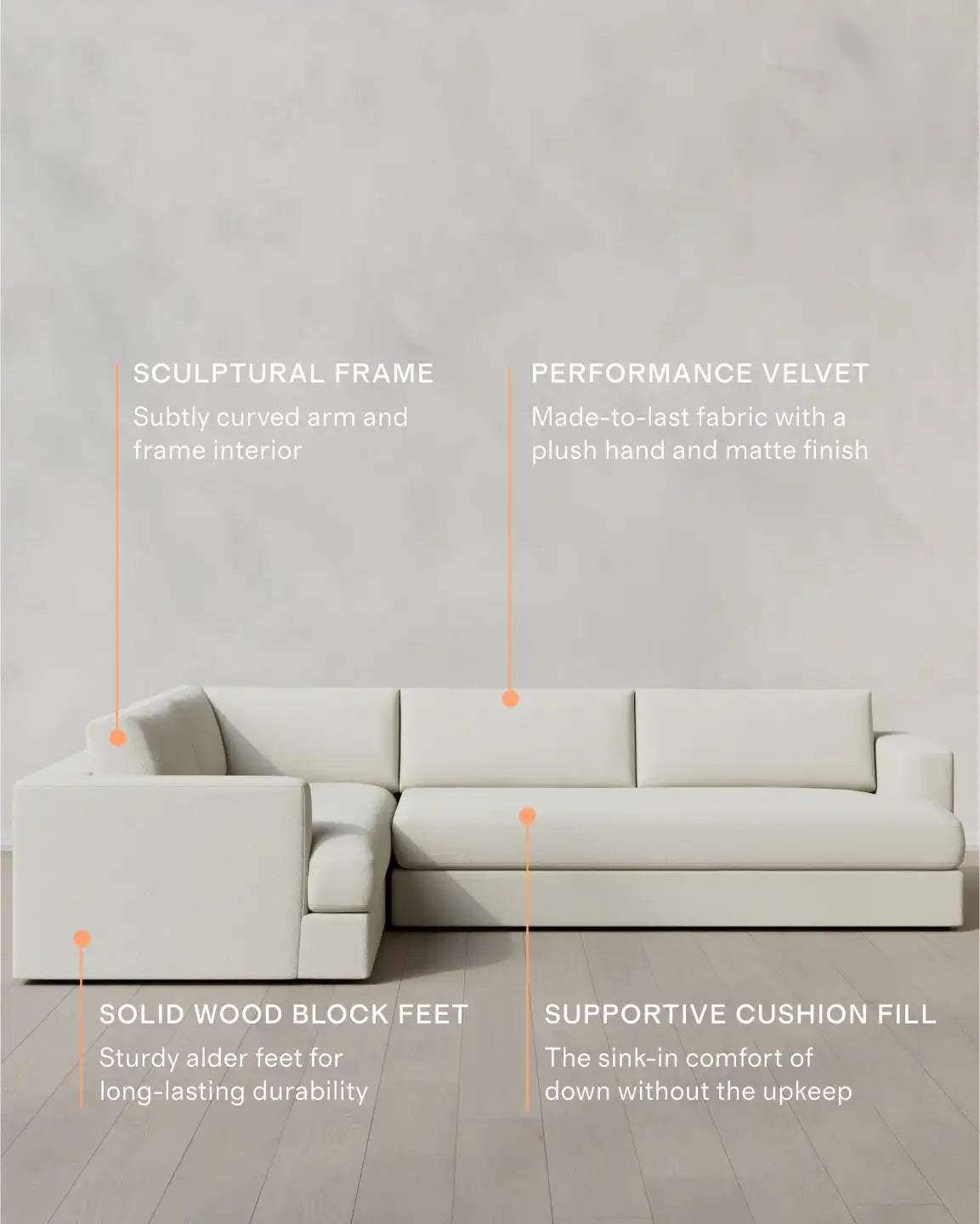 Sierra Curved Arm L Sectional in Performance Basketweave