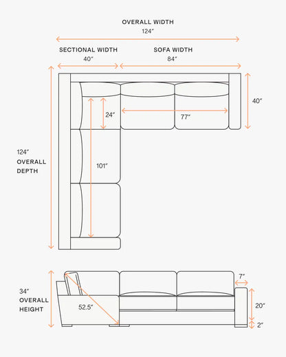 Stillman L Sectional in Leather