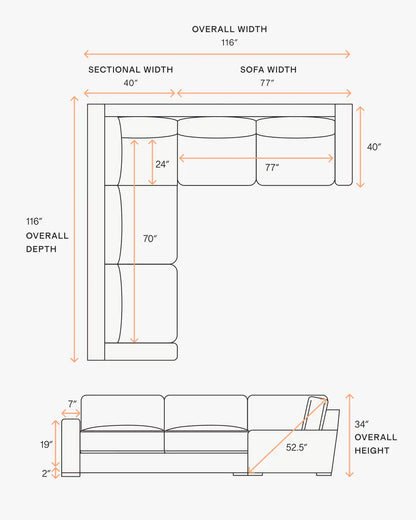 Stillman L Sectional in Leather