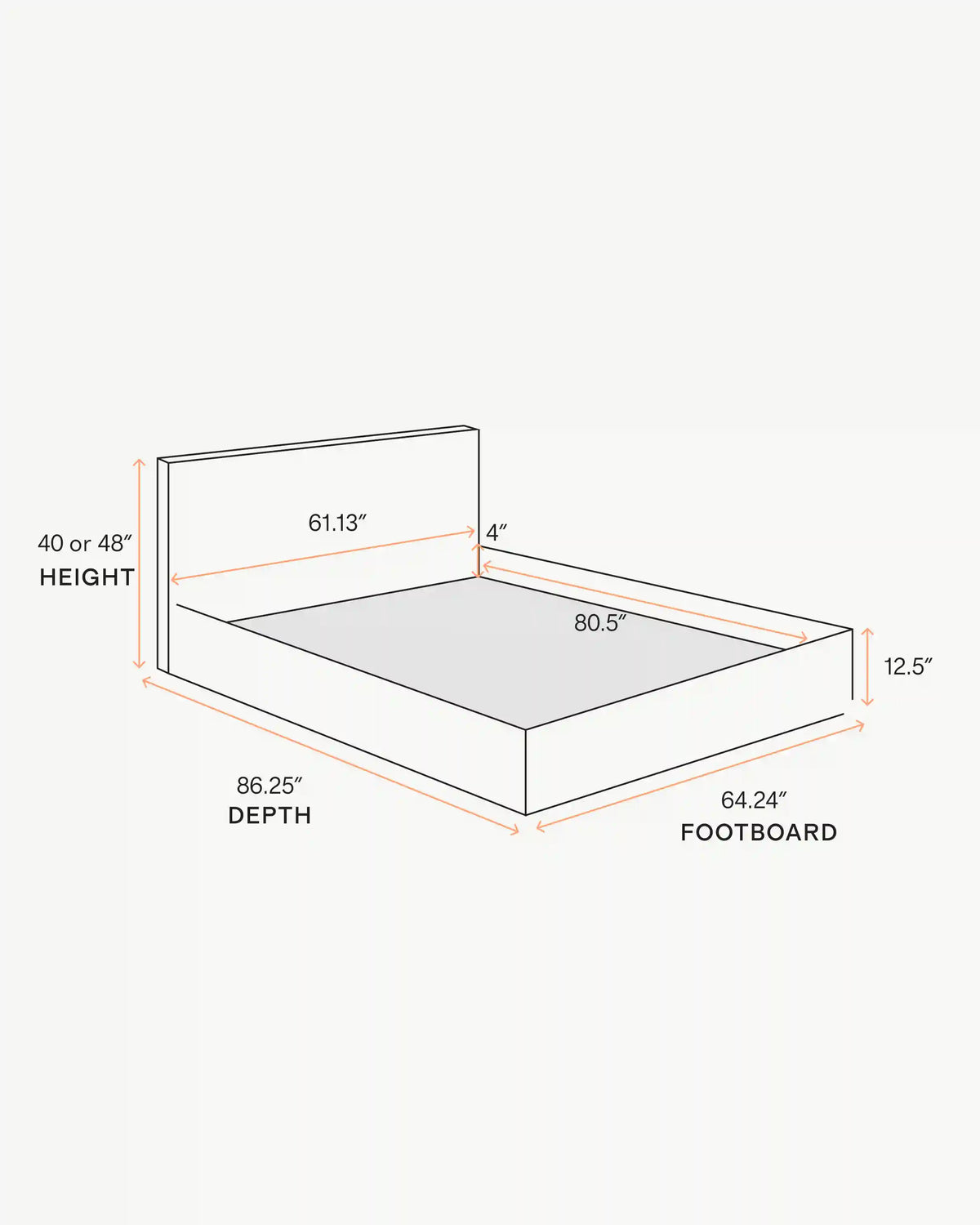 Square Bed in Performance Velvet