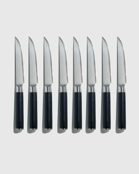 Essential Japanese Damascus Steel Steak Knife, Set of 8