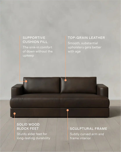 Sierra Curved Arm Sofa in Leather