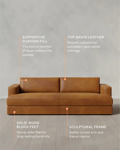 Sierra Curved Arm Sofa in Leather