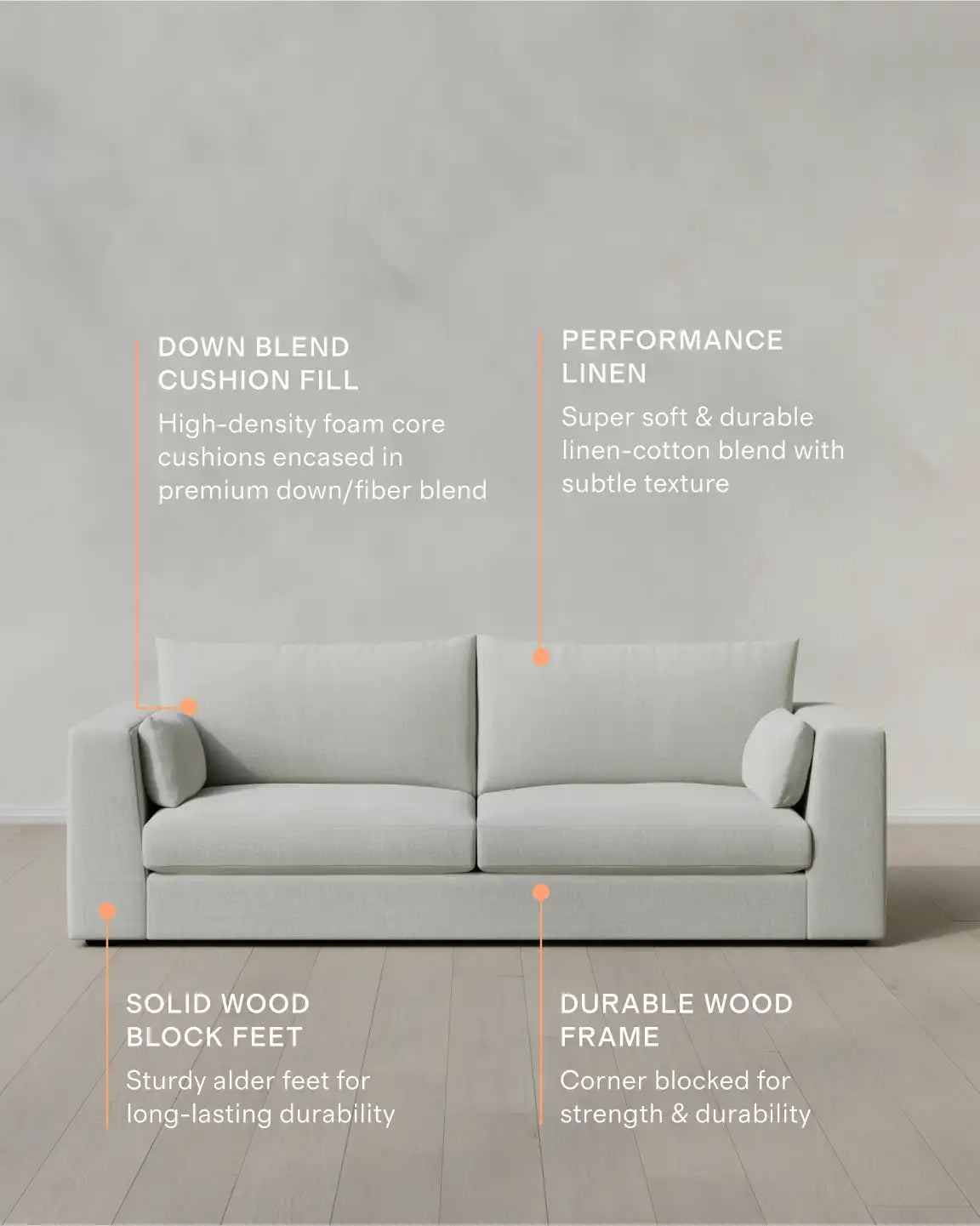 Oasis Sofa in Performance Linen