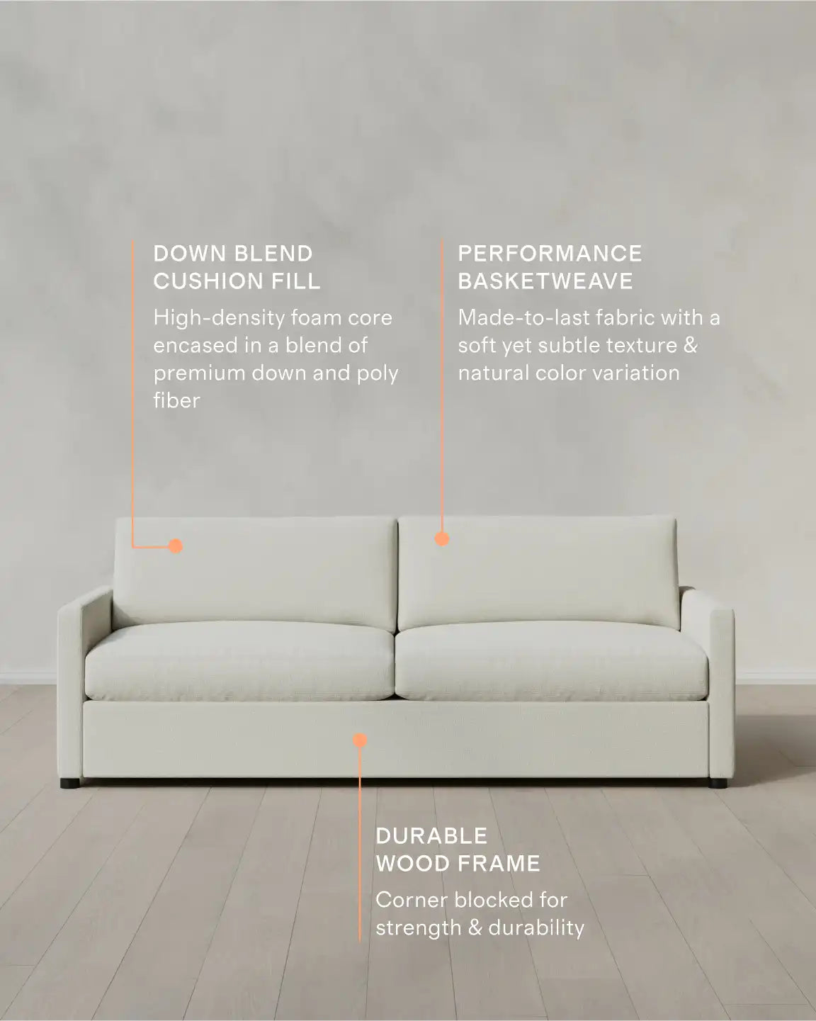 Brennan Sofa in Performance Basketweave