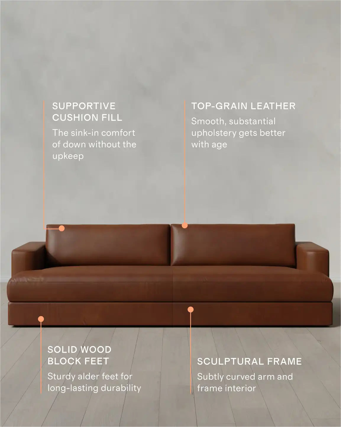 Sierra Curved Arm Sofa in Leather