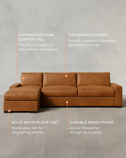 Stillman Chaise Sectional in Leather