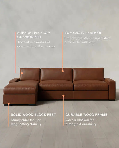 Stillman Chaise Sectional in Leather