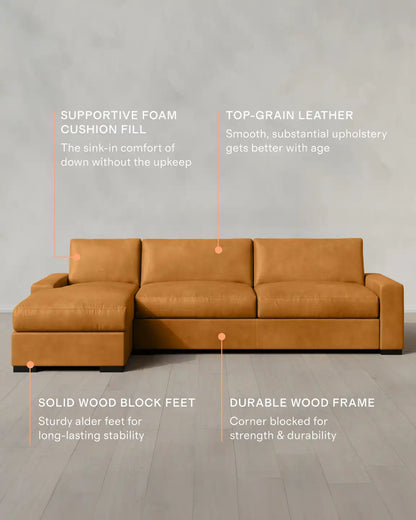 Stillman Chaise Sectional in Leather