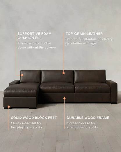 Stillman Chaise Sectional in Leather