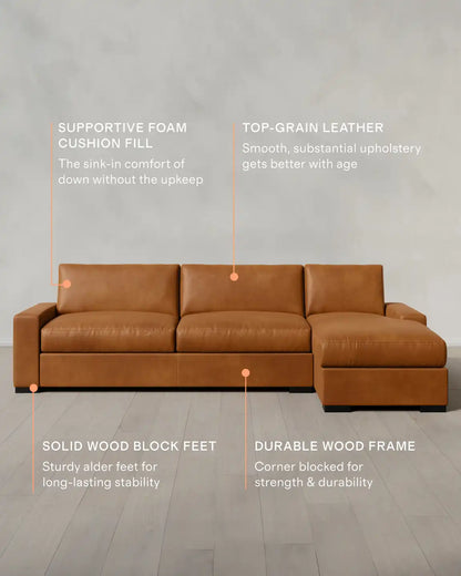 Stillman Chaise Sectional in Leather