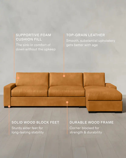 Stillman Chaise Sectional in Leather