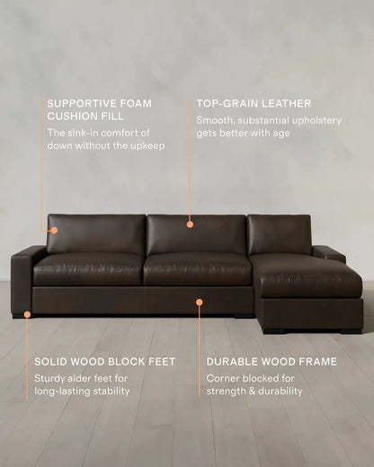 Stillman Chaise Sectional in Leather