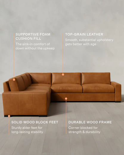 Stillman L Sectional in Leather