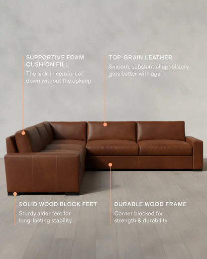 Stillman L Sectional in Leather