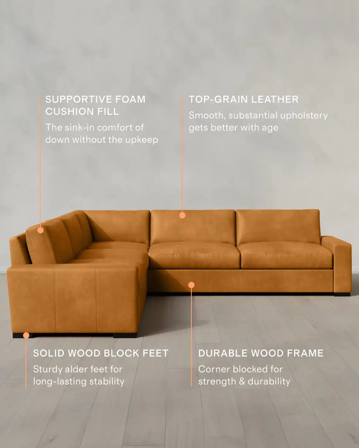 Stillman L Sectional in Leather