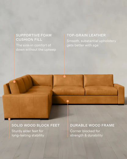 Stillman L Sectional in Leather