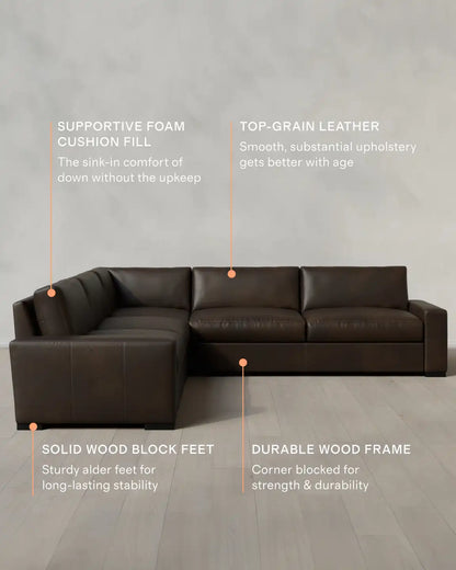 Stillman L Sectional in Leather