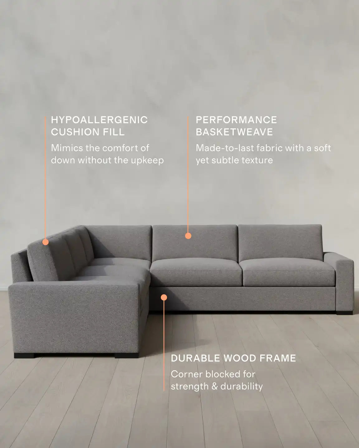 Stillman L Sectional in Performance Basketweave