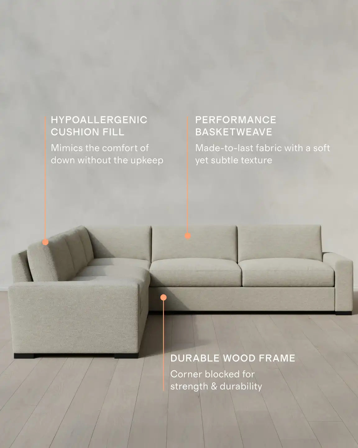 Stillman L Sectional in Performance Basketweave