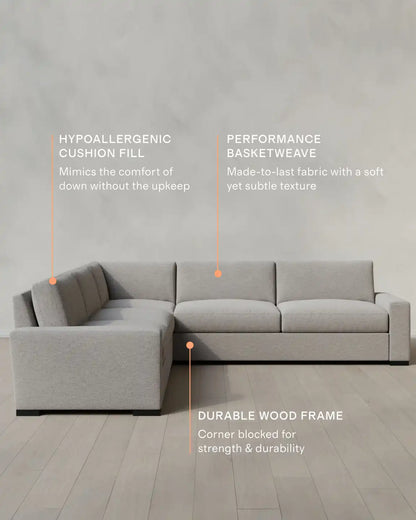 Stillman L Sectional in Performance Basketweave