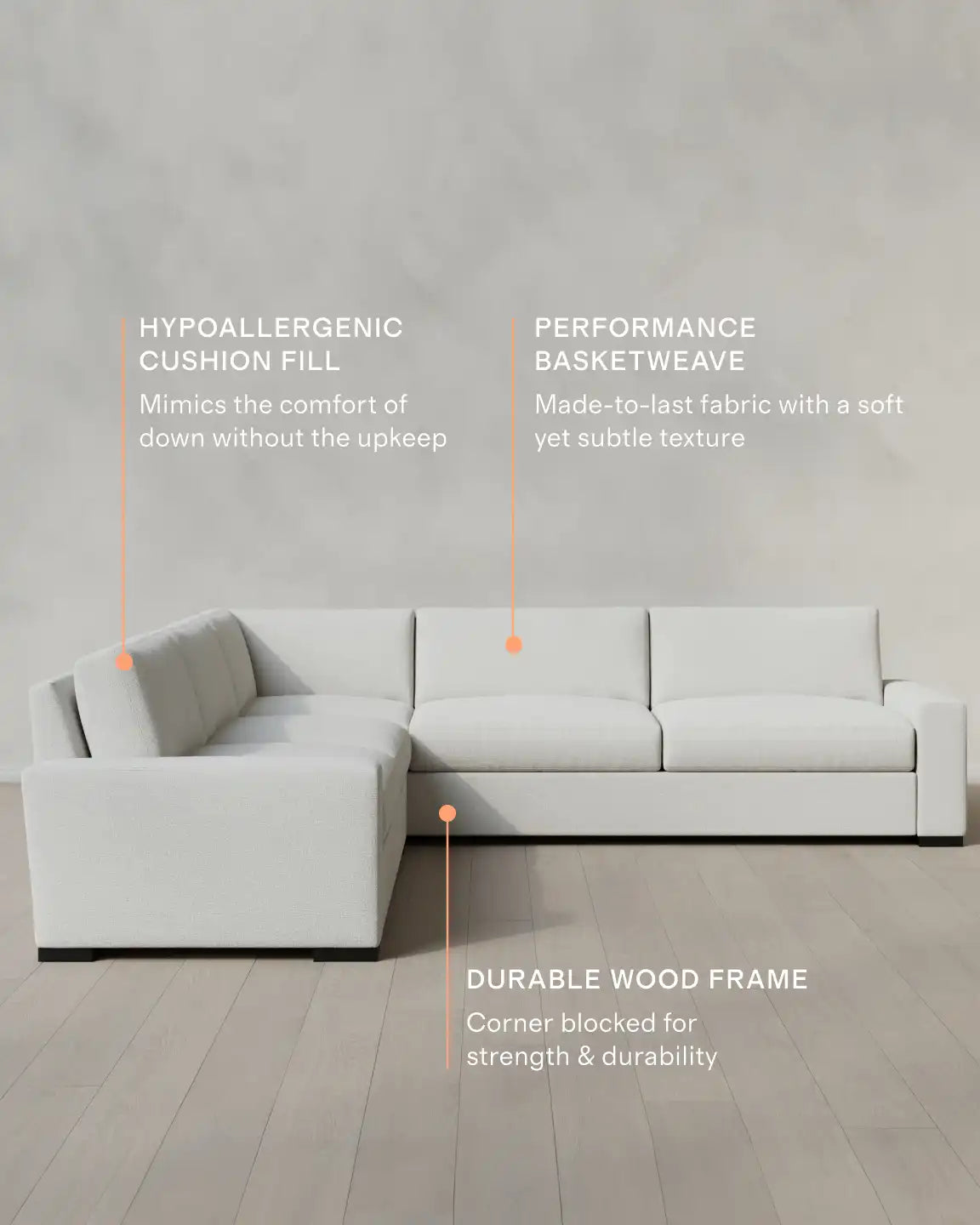 Stillman L Sectional in Performance Basketweave