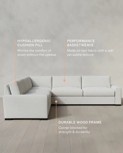 Stillman L Sectional in Performance Basketweave