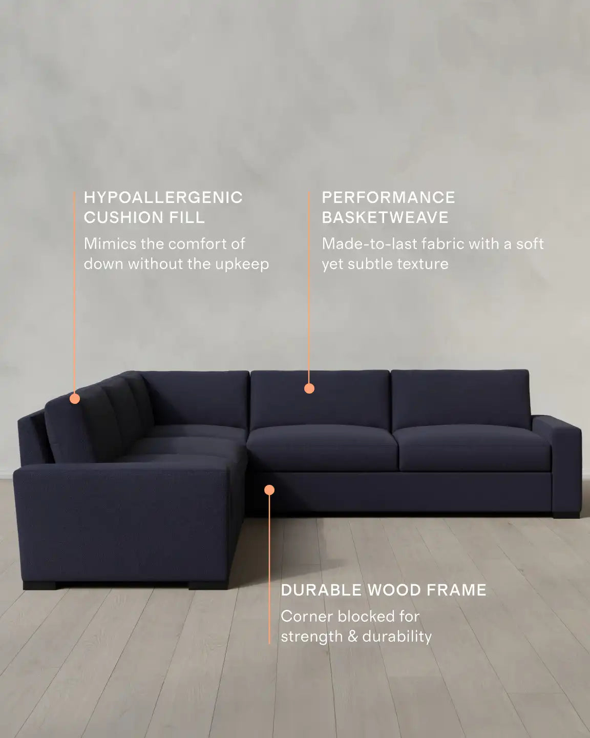 Stillman L Sectional in Performance Basketweave