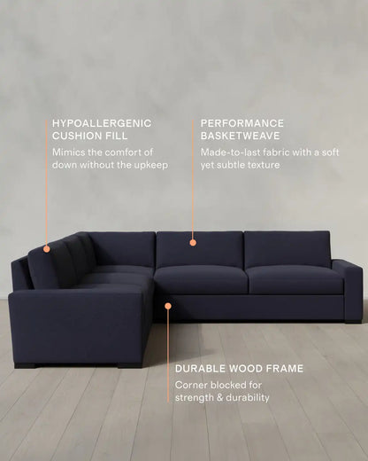 Stillman L Sectional in Performance Basketweave