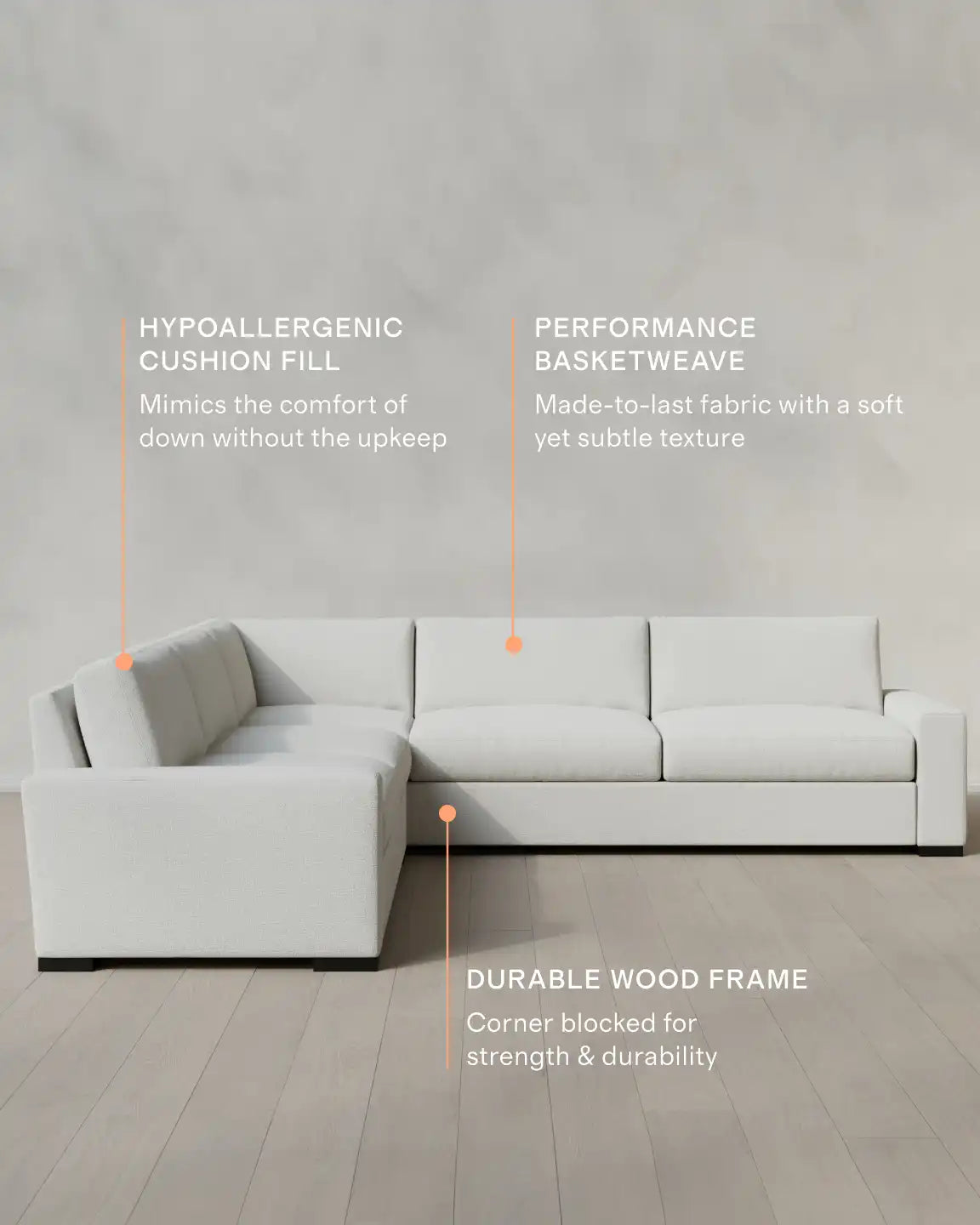 Stillman L Sectional in Performance Basketweave