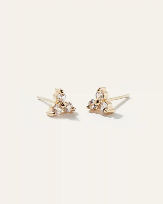 White Sapphire Triad Studs