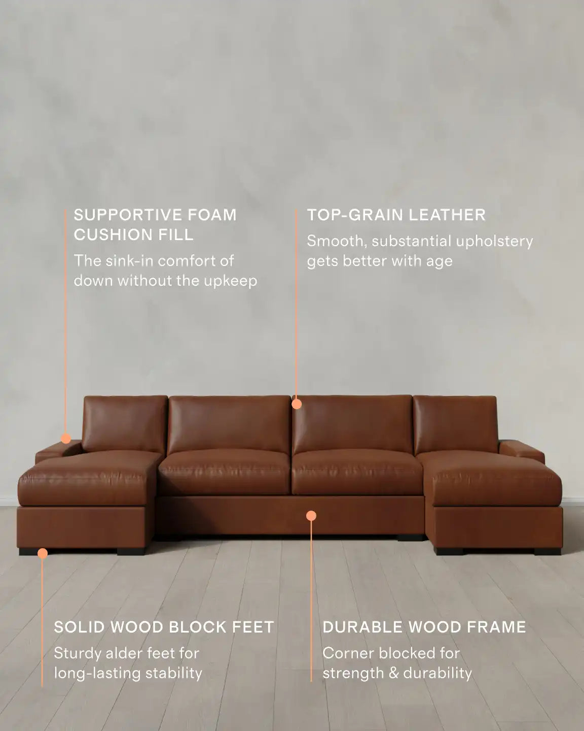 Stillman U Sectional in Leather