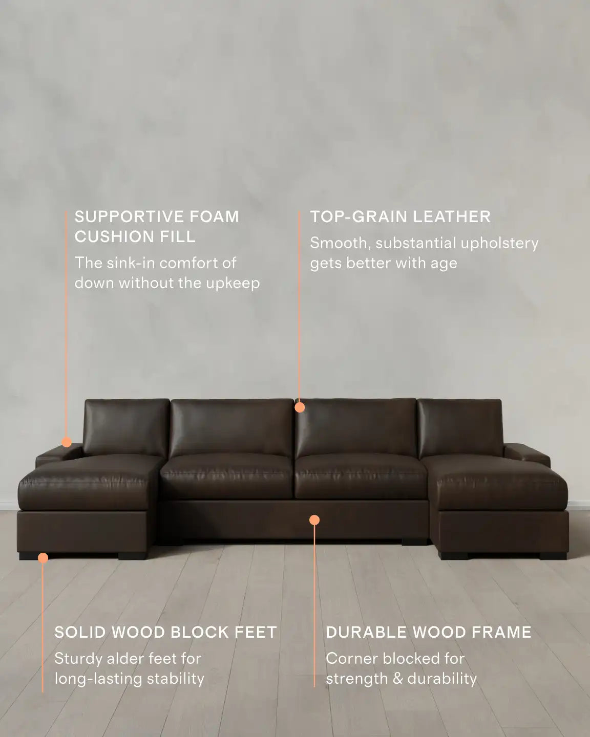 Stillman U Sectional in Leather