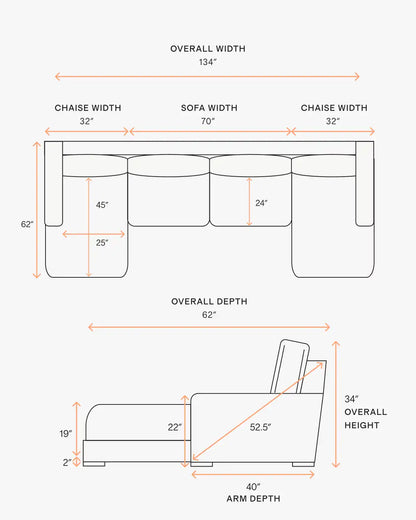 Stillman U Sectional in Leather