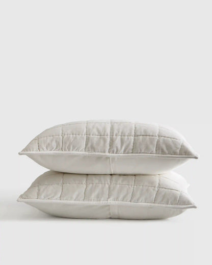 Cotton Velvet Box Quilted Sham Set