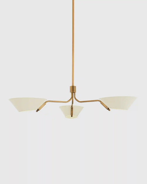 Mid-Century Armed Iron Chandelier